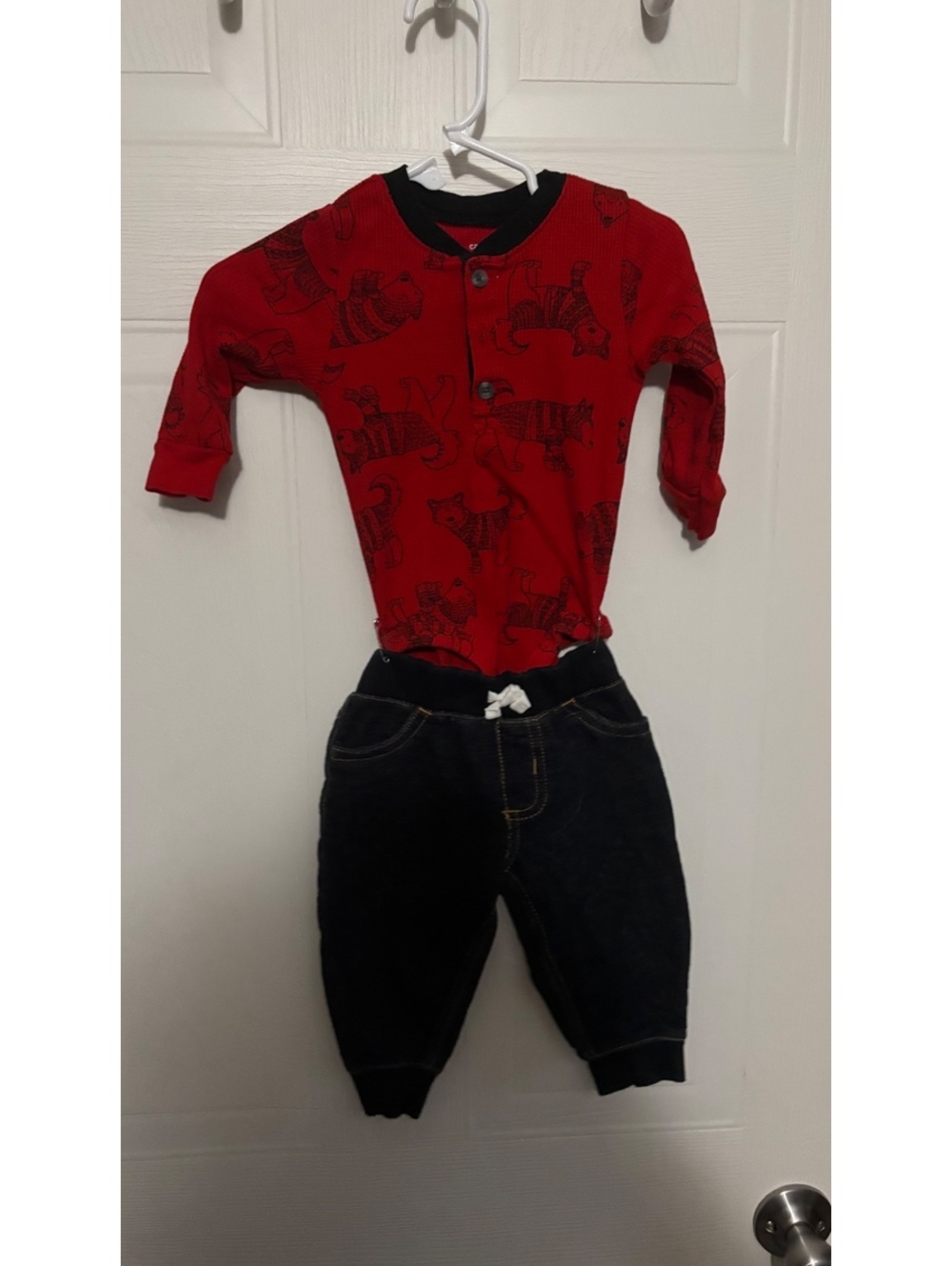 Carter's Baby 6 Months Red and Black Two-Piece Outfit